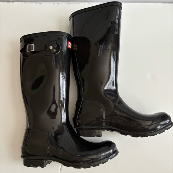 Hunter Big Kids 37 US 5B/6G Original Gloss Rain Boots Unisex Black - Picture 5 of 10